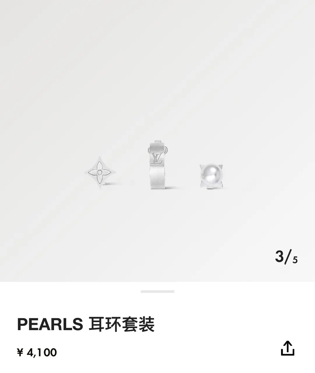 Louis Vuitton Pearl Earrings Silver - Louis Vuitton Silver Tone Pearl