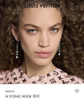 Louis Vuitton Silver Iconic Hook Earrings with Pearls