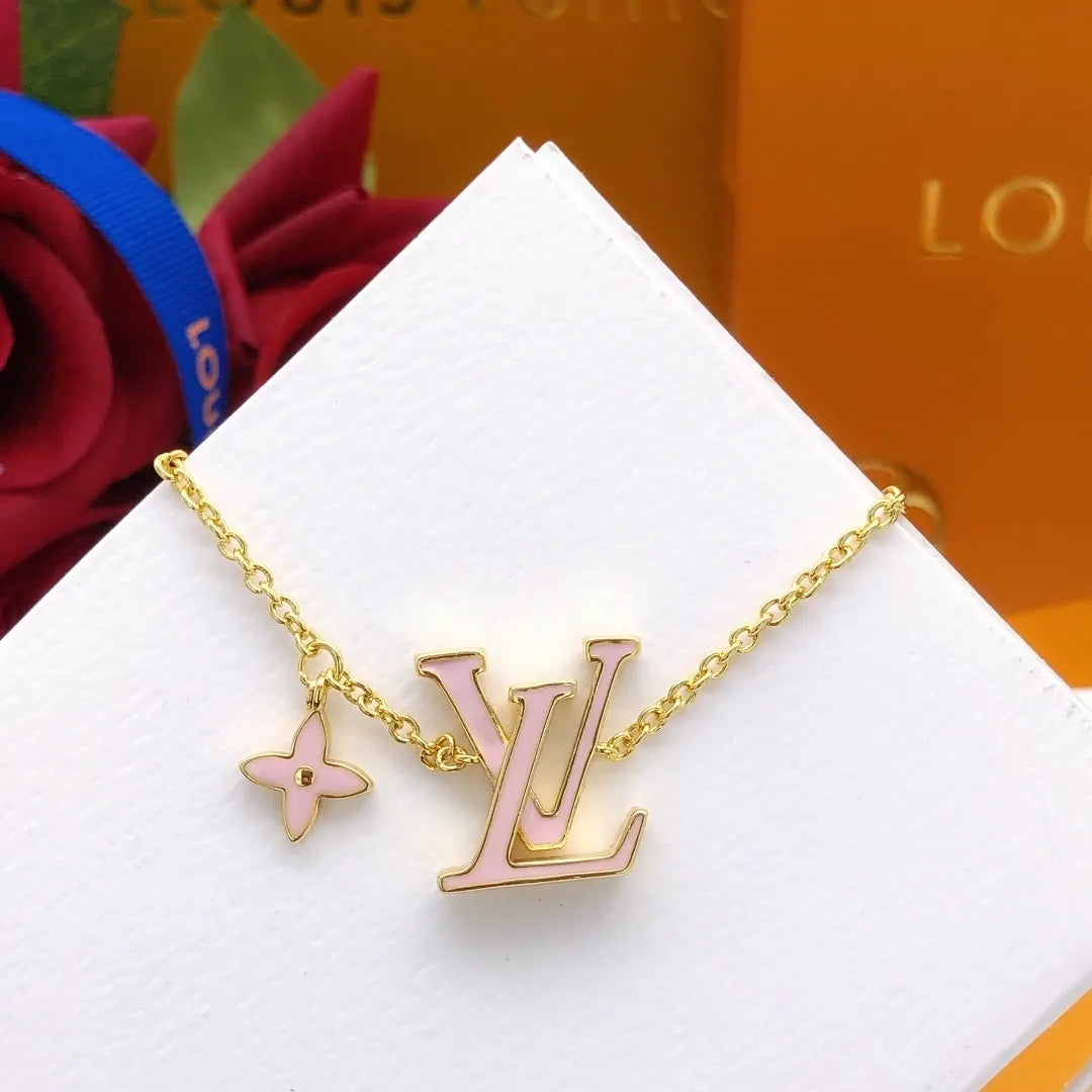 Louis Vuitton Pink Logo Necklace - Louis Vuitton Pink Logo Charm