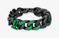 Premium Black & Green Chain Link Bracelet