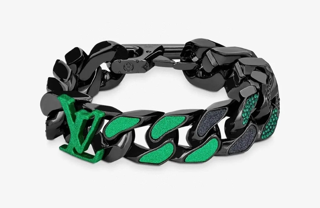 Premium Black & Green Chain Link Bracelet