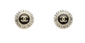 Chanel Black Glitter CC Earrings - Crystal Halo