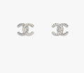 Chanel Silver Pearl CC Earrings - Chanel Silver Pearl CC Stud Earrings