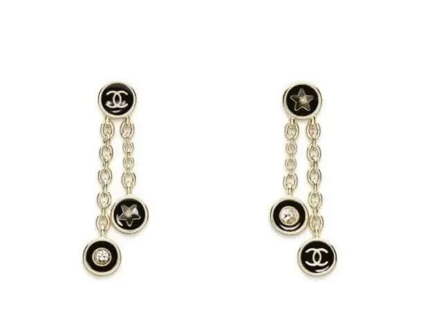 Chanel Gold Chain Star Earrings - Designer Dangle Earrings