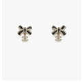 Chanel Ribbon CC Earrings - Black & Crystal Designer Jewelry