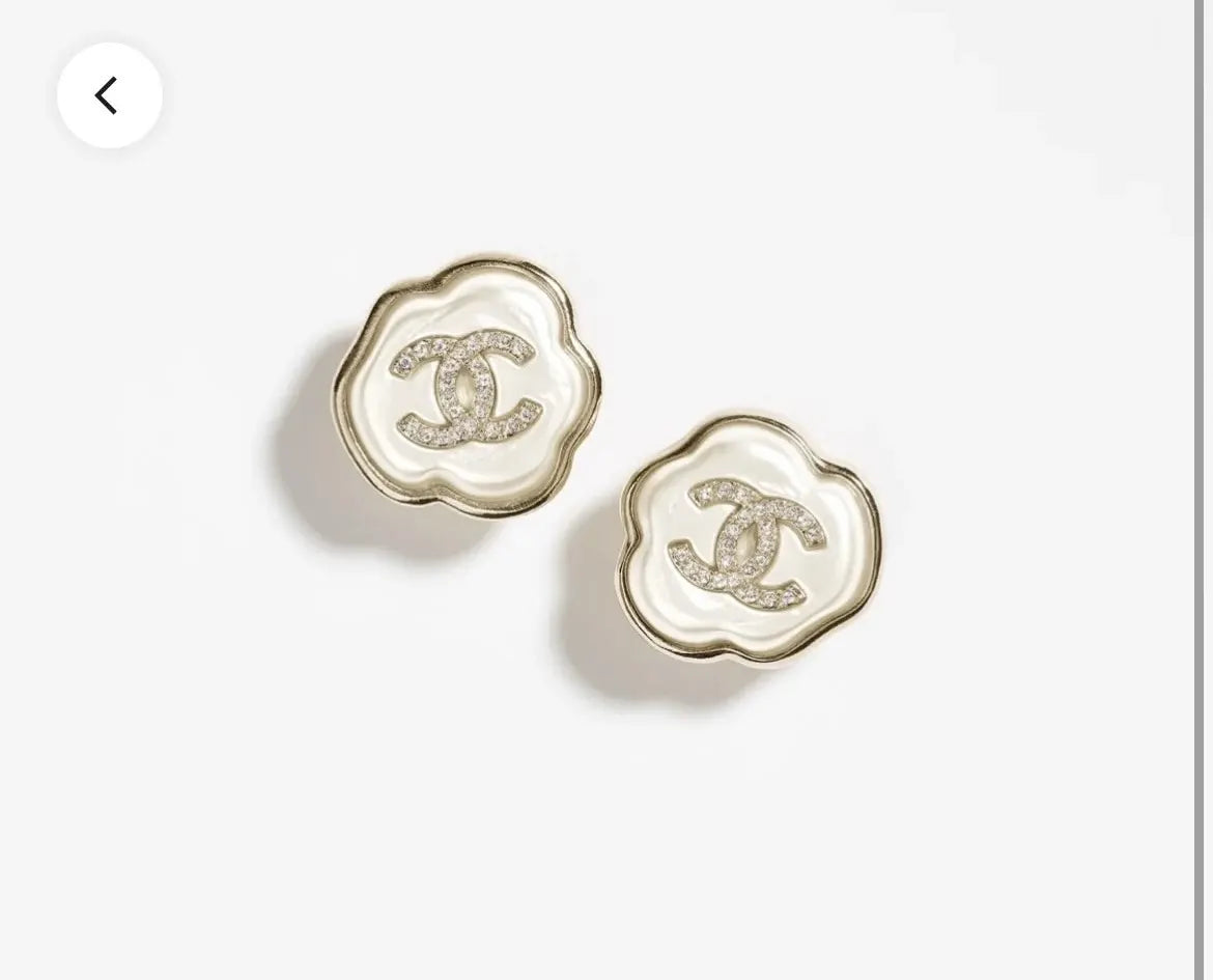 Chanel Cream Resin Earrings - Chanel Cream Resin CC Earrings