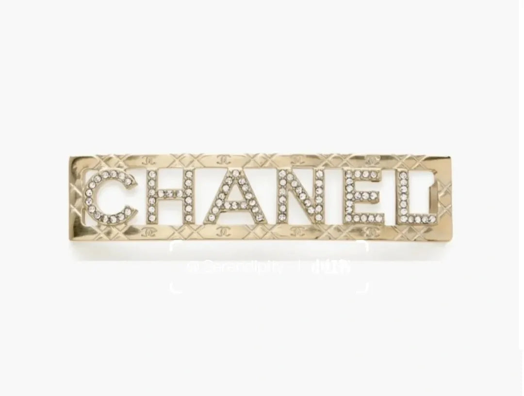 Chanel Gold Crystal Barrette - Iconic Hair Accessory