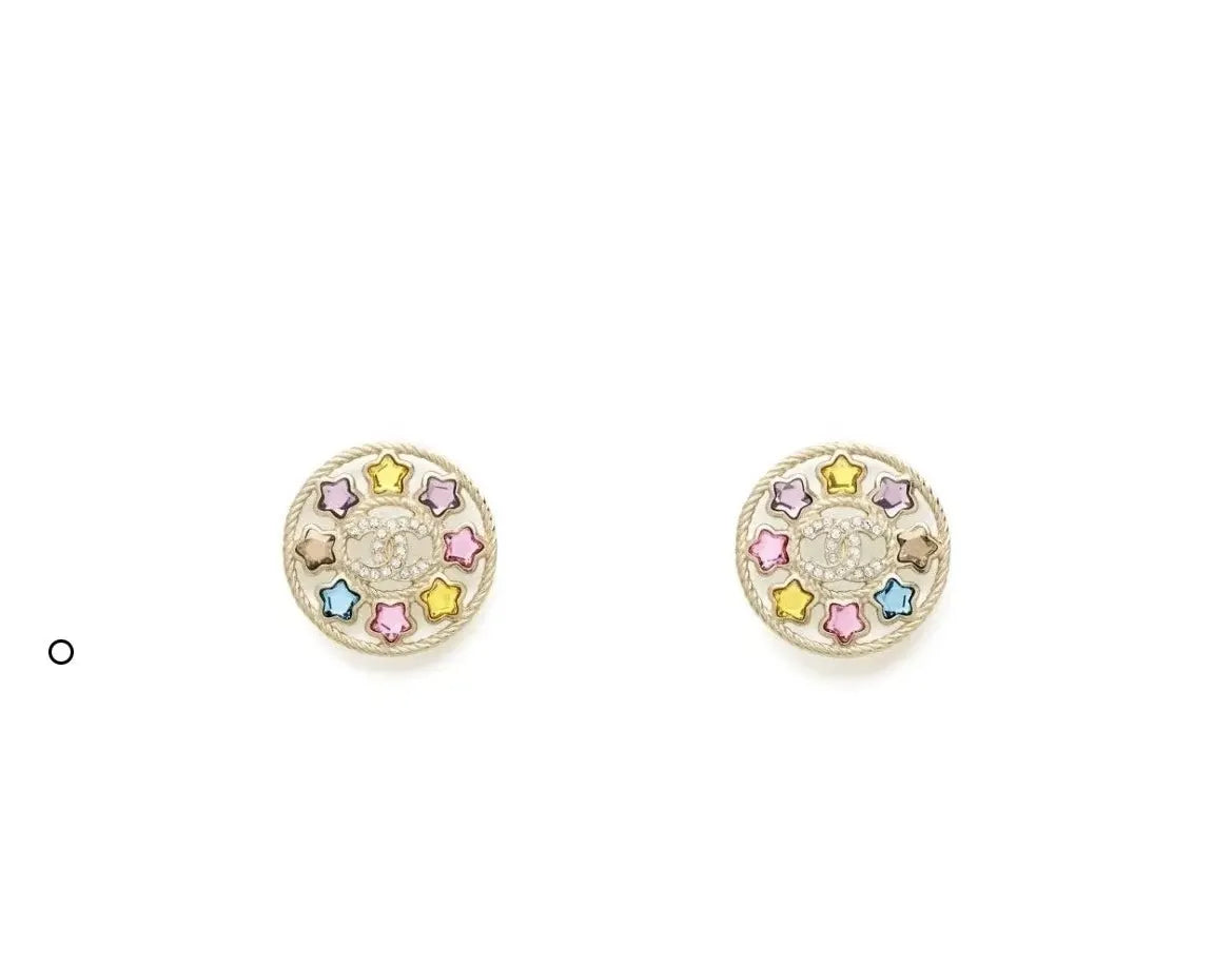 Chanel Multicolor Starburst Earrings - Designer Studs