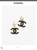 Chanel Black Gold Pearl Earrings - Chanel Black & Gold CC Pearl Drop