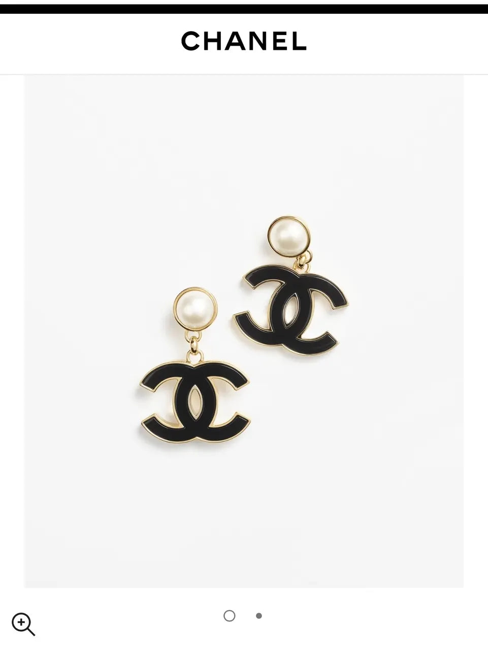 Chanel Black Gold Pearl Earrings - Chanel Black & Gold CC Pearl Drop