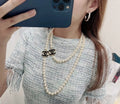 Chanel Black CC Pearl Necklace - Chanel Long Pearl Necklace Black CC