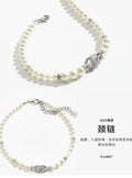 Chanel Faux Pearl Silver CC Necklace - Elegant Statement