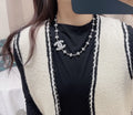 Chanel Silver Crystal CC Ball Necklace - Elegant Design