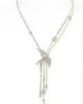 Chanel Silver Bird Pearl Necklace - Chanel Silver Bird Pearl Drop