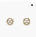 Chanel Gold Pearl CC Logo Earrings - Designer Studs