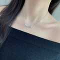 Diamond Feather Star Silver Necklace - Sparkling - Elegant Design