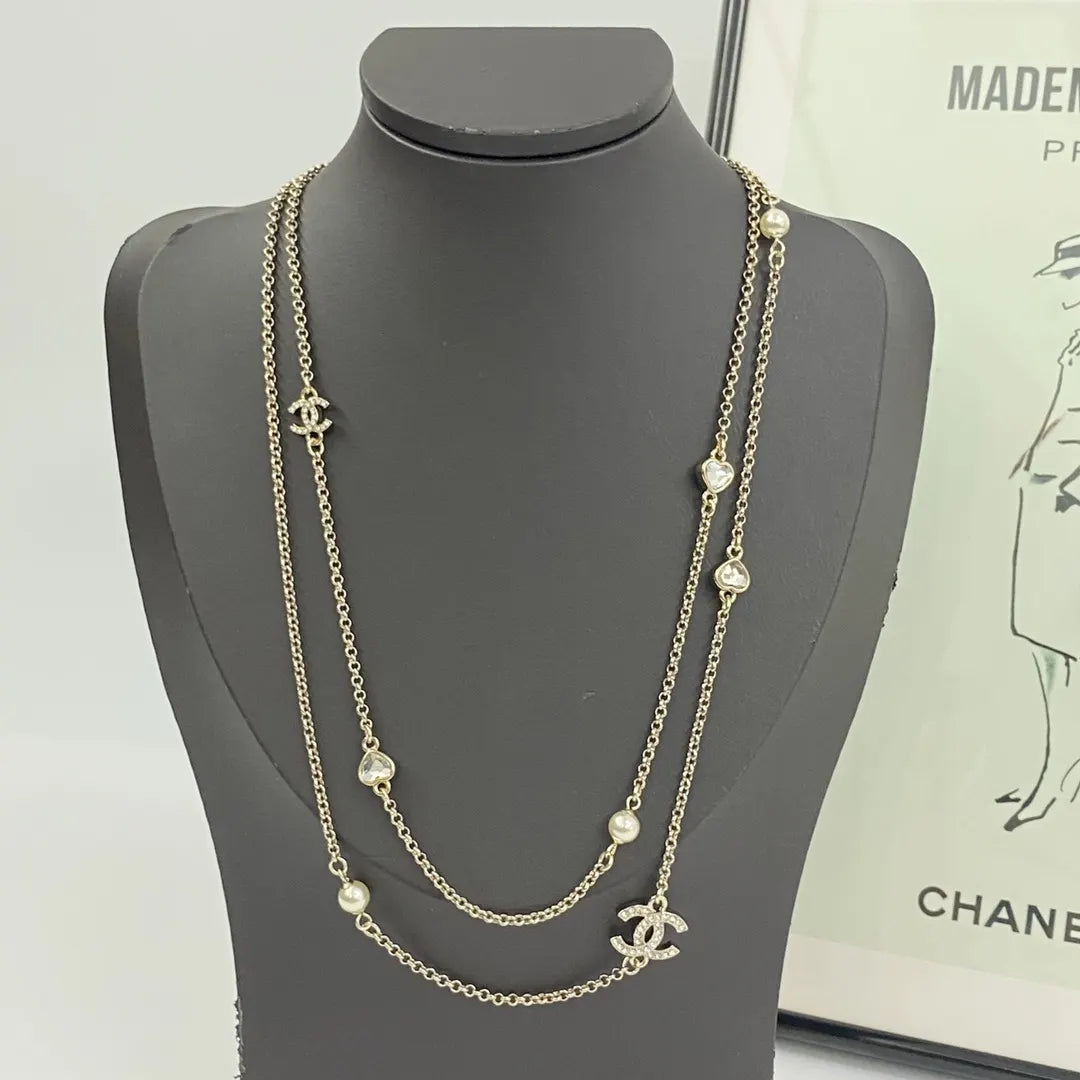 Chanel Gold Chain Pearl Necklace Long - Iconic Style