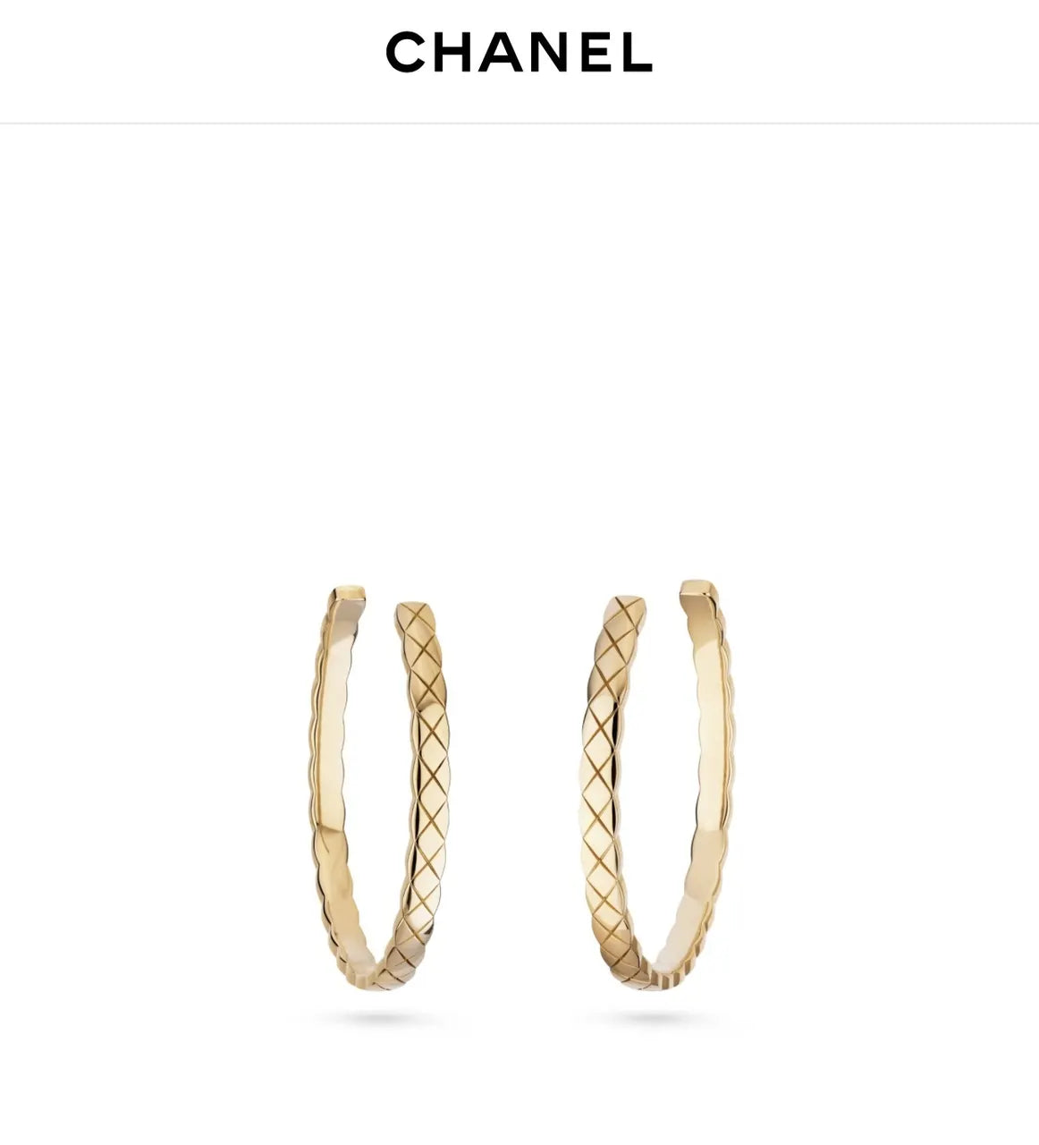 Chanel Gold Coco Crush Hoop Earrings - Designer Jewelry
