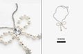 Chanel Silver Pearl Bow Necklace - Crystal Centerpiece