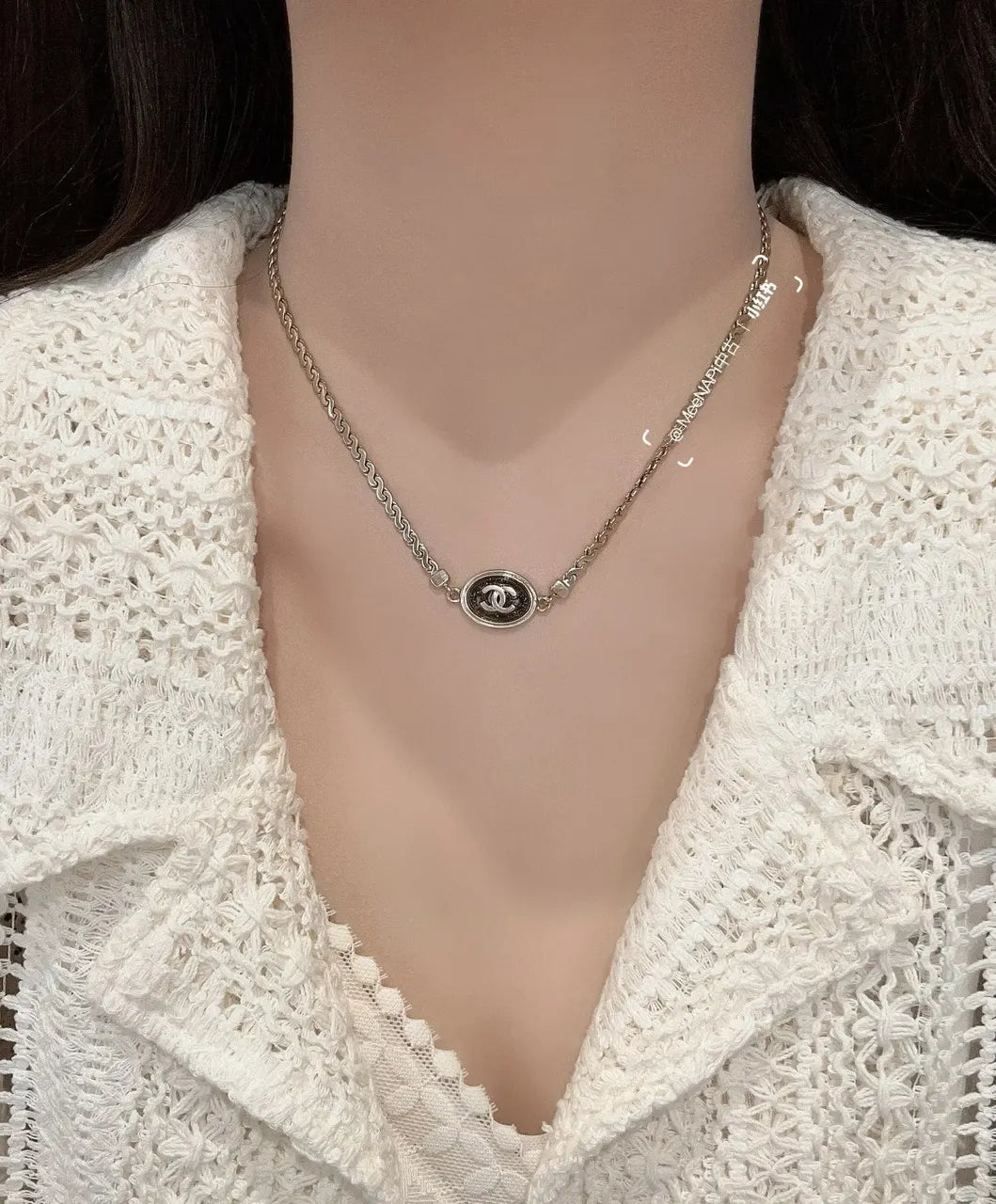 Chanel Silver CC Logo Pendant Necklace - Timeless Style