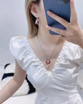 charm Chanel Pink Resin Necklace - Chanel Pink Resin Charm Necklace