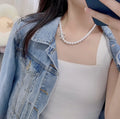 Chanel White Pearl CC Logo Necklace - Elegant Women's Jewelry