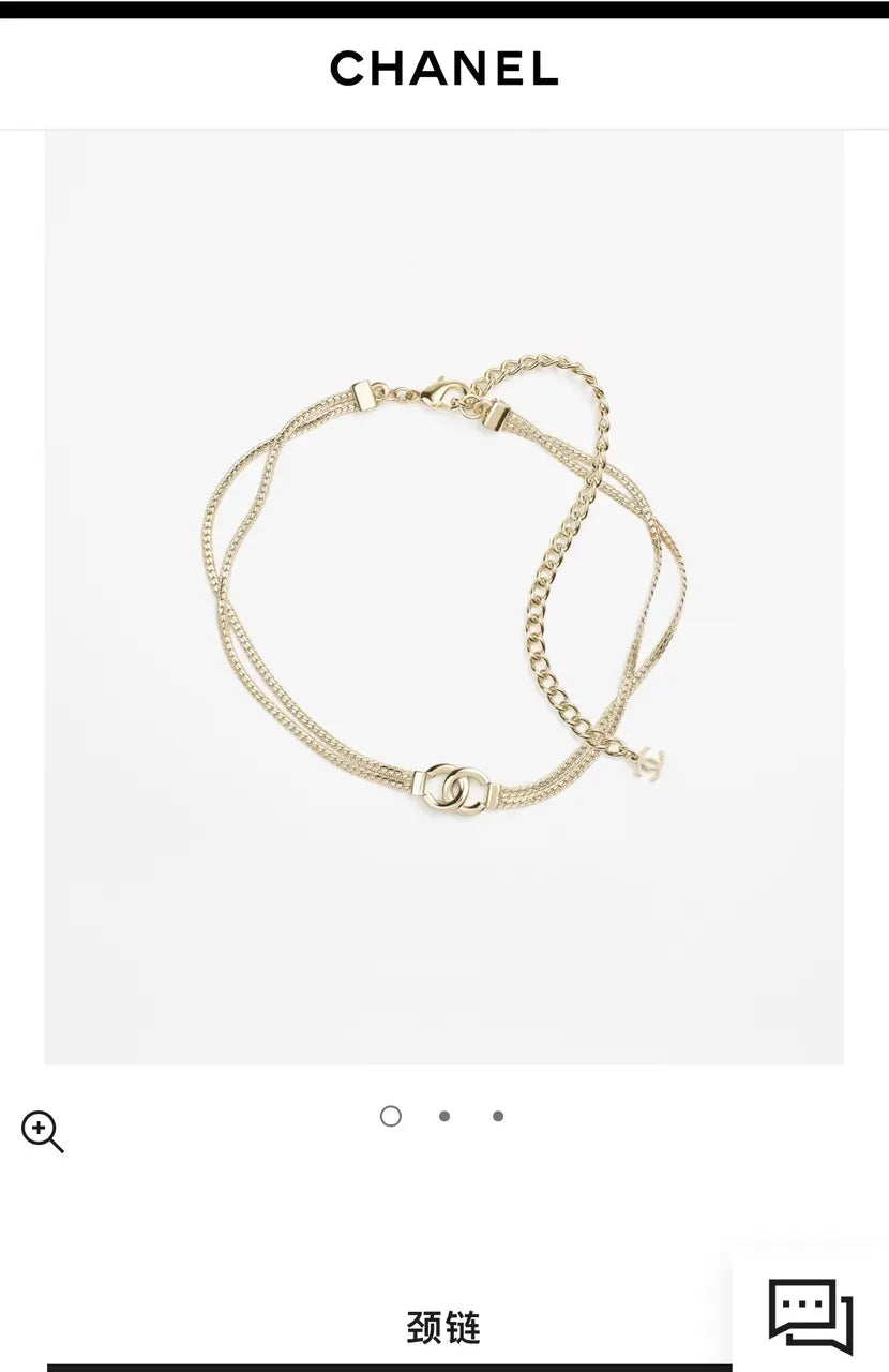 Chanel Gold Chain CC Logo Choker Necklace - Elegant Design