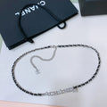 Chanel Silver Chain Belt Leather - Chanel Silver Chain Belt - Black