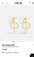 Dior Gold Crystal CD Earrings - Dior Tribales Collection