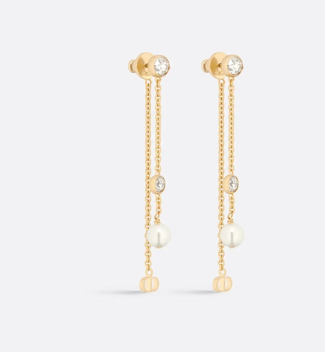 finish Dior Gold Pearl Drop Earrings - Dior Gold Finish Pearl Drop