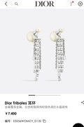 Dior Silver Crystal Drop Earrings - Dior Tribales Silver Crystal Drop