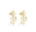 asymmetrical Dior Gold Star Pearl Earrings - Dior Gold Star Pearl