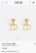 iconic Dior Golden CD Pearl Earrings - Dior Golden CD Pearl Earrings