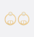 circle Dior Gold CD Pearl Earrings - Dior Gold CD Circle Pearl