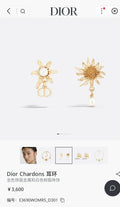 Dior Chardons Gold Earrings - Pearl & Floral Design