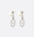 Dior Silver CD Pearl Earrings - Dior Silver CD Pearl Drop Earrings