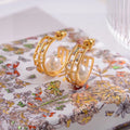 Dior Gold Pearl Hoop Earrings backstage - Dior Gold D-Backstage Pearl