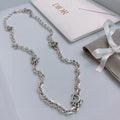 Dior Silver Chain CD Link Necklace - Modern Design