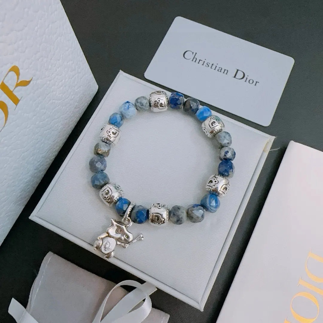 Dior Blue Lapis Charm Bracelet - Sterling Silver Accents