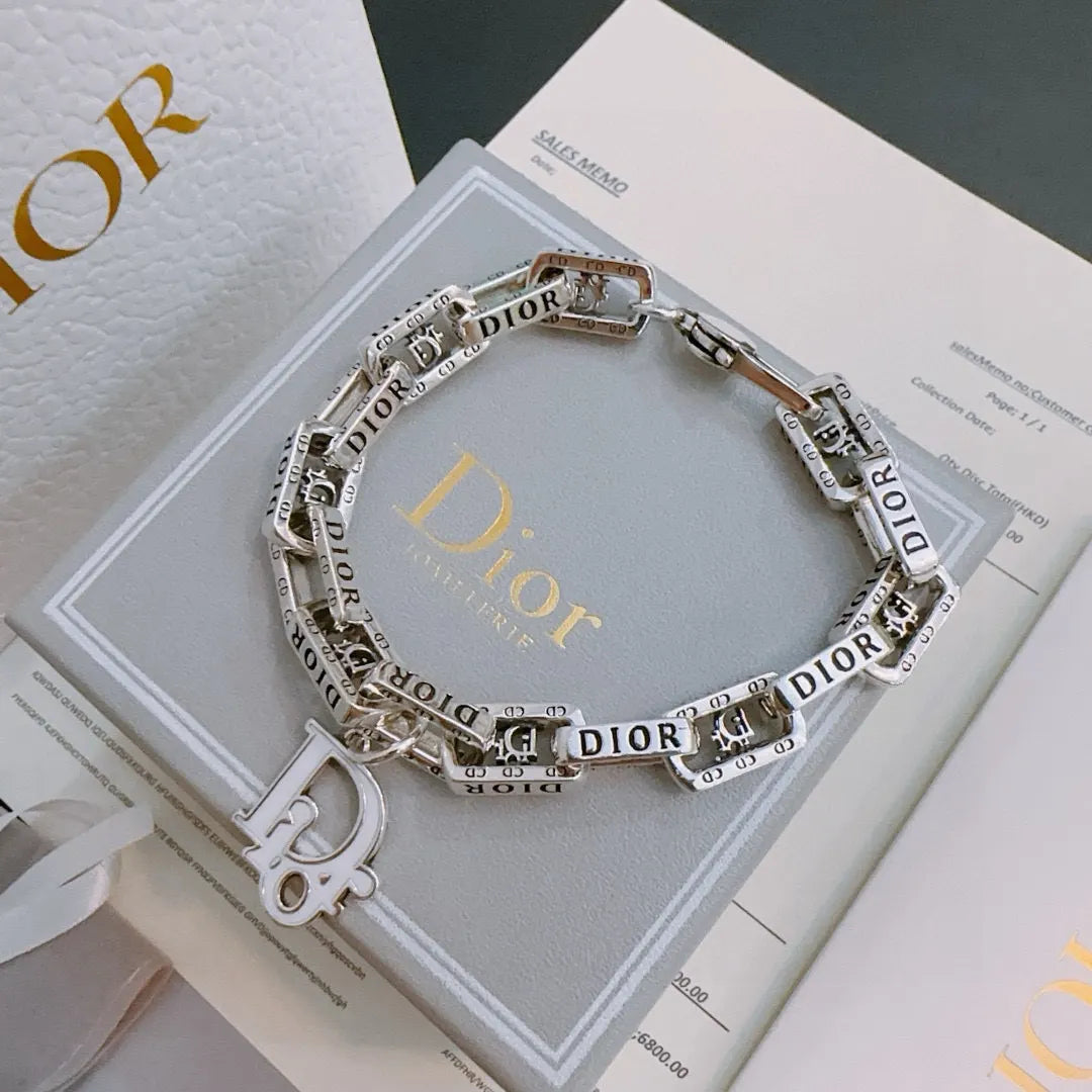 Dior Silver Chain Link Bracelet - CD Charm