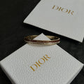 Dior Gold Bangle Bracelet Burgundy - Crystal Accent