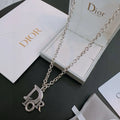 Dior Silver Logo Chain Necklace - Dior Silver 'Dior' Logo Chain