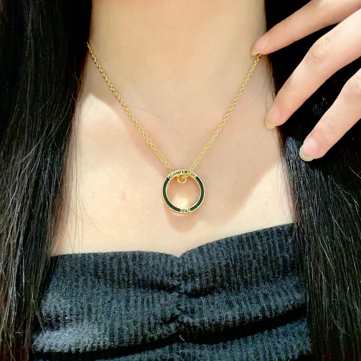 Gold Circle Pendant Necklace - Elegant - Timeless Style