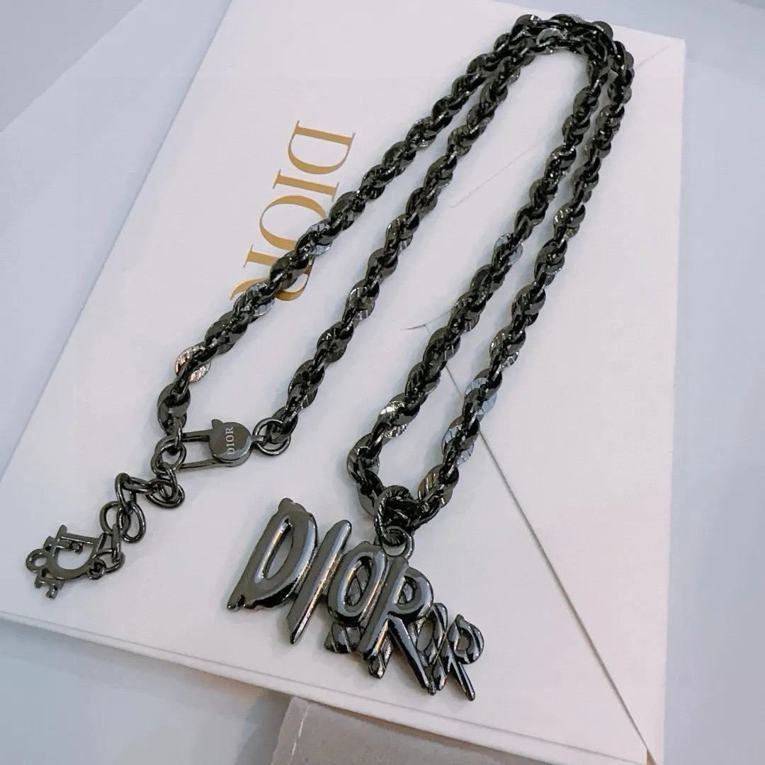 bold Dior Gunmetal Chain Necklace - Dior Gunmetal Chain Necklace