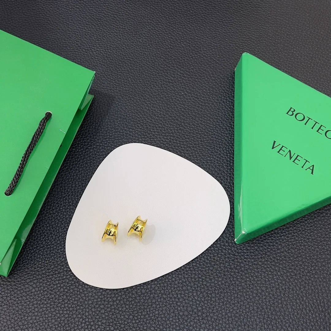 designer Bottega Veneta Gold Plated Hoop Earrings - Bottega Veneta