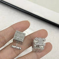 Celine Silver Triomphe Cube Studs - Designer Earrings